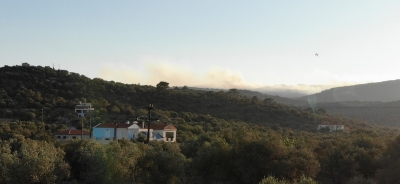 Προσπάθεια να περιοριστεί σε χαράδρα η φωτιά