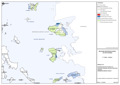 Χάρτης της Περιφέρειας Βορείου Αιγαίου του ΕΠΧ Τουρισμού που τέθηκε σε διαβούλειση